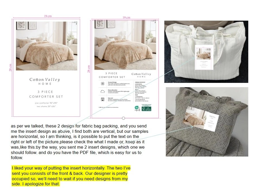 SMIKE Discusses The Design of Quilt Bag Packaging With Customers
