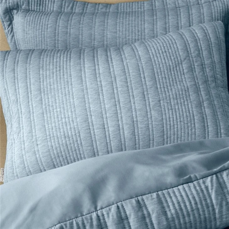 Embroidered Striped Quilt Set-2
