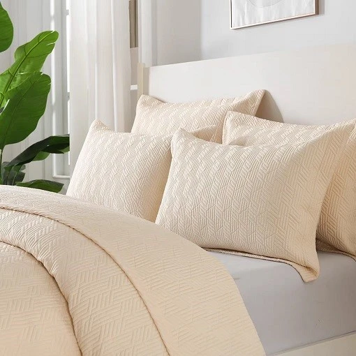 Goose Yellow Embroidered Cotton Quilt Set