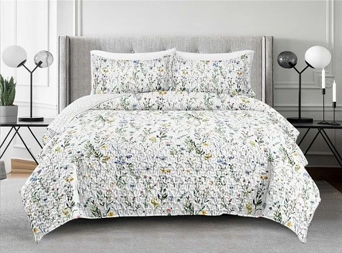 Floral Print Quilt Set-5