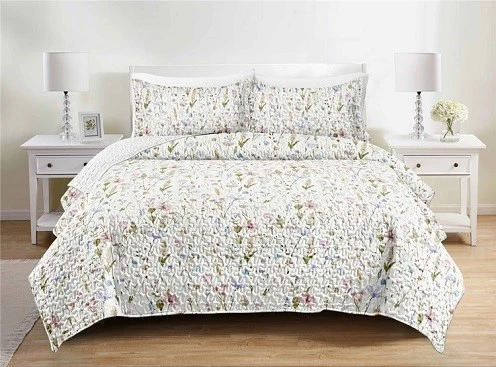 Sweet Floral Printed Cotton Quilt Set-4 Sweet Floral Printed Cotton Quilt Set-4
