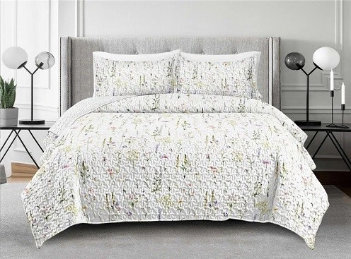 Sweet Floral Printed Cotton Quilt Set-5 Sweet Floral Printed Cotton Quilt Set-5