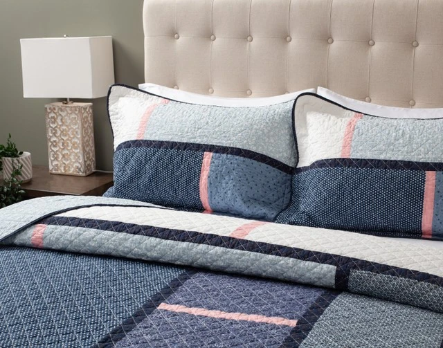 Details of Asymmetric Patterned Patchwork Cotton Quilt Set-2