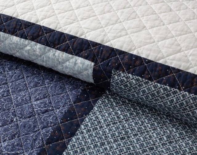 Details of Asymmetric Patterned Patchwork Cotton Quilt Set-3
