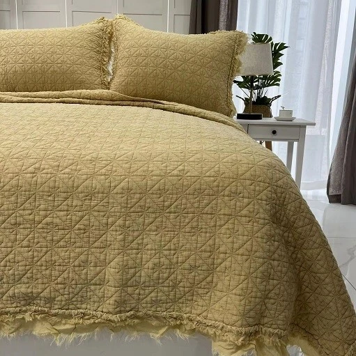 Ultra Soft Stone Washed Quilt Set-Yellow2 Ultra Soft Stone Washed Quilt Set-Yellow2