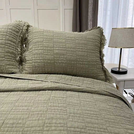 Ultra Soft Stone Washed Quilt Set-Green Ultra Soft Stone Washed Quilt Set-Green