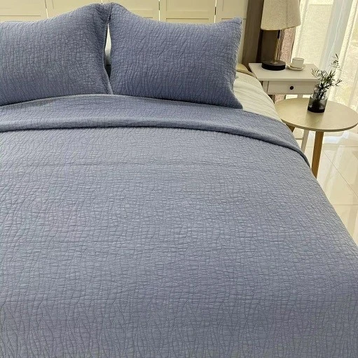 Ultra Soft Stone Washed Quilt Set-Drak Gray