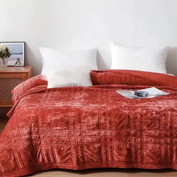 Greek Velvet Quilt-Red Greek Velvet Quilt-Red