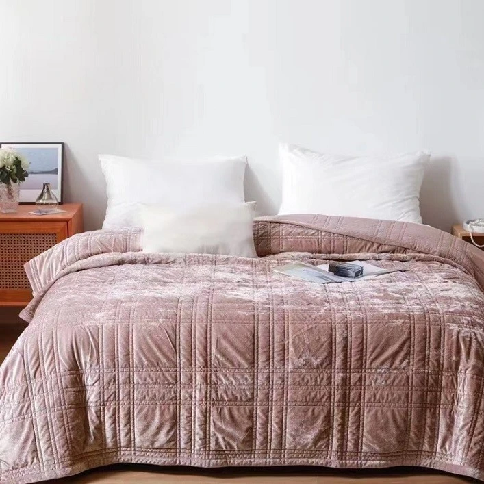 Greek Velvet Quilt-Pink
