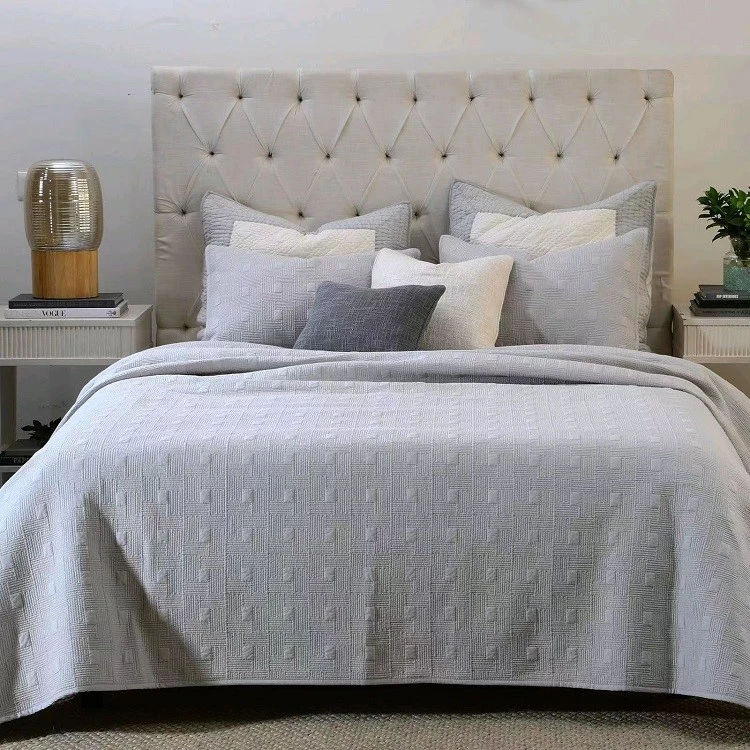 Solid Cotton Embroidered Quilt Set-1