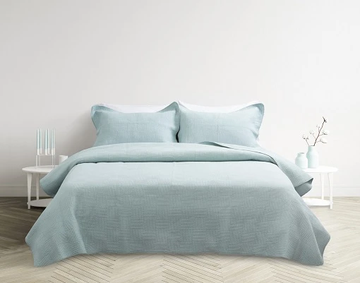 Cotton Embroidered Bedding Set-Blue1