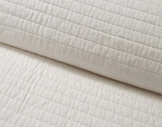 Off-white Stitched Stripe Cotton Quilt Set3 Off-white Stitched Stripe Cotton Quilt Set3