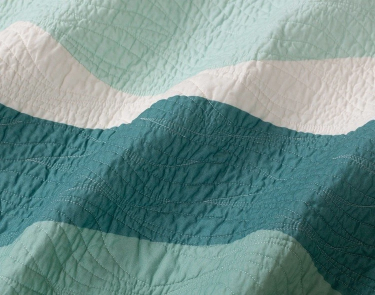 Ocean Waves Print Cotton Quilt Set-2 Ocean Waves Print Cotton Quilt Set-2