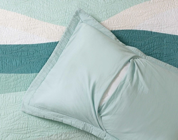 Ocean Waves Print Cotton Quilt Set-5