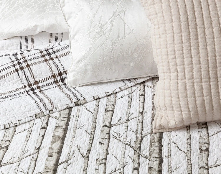 White Birch Pattern Cotton Quilt Set-2