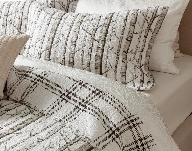 White Birch Pattern Cotton Quilt Set-3 White Birch Pattern Cotton Quilt Set-3