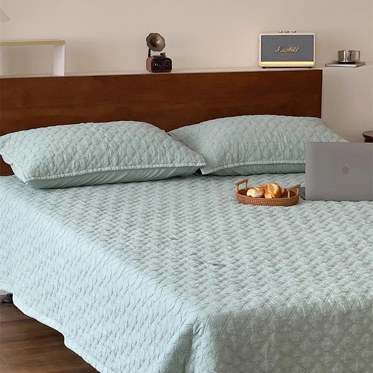Stone Washed Cotton Quilt-Blue 1 Stone Washed Cotton Quilt-Blue 1