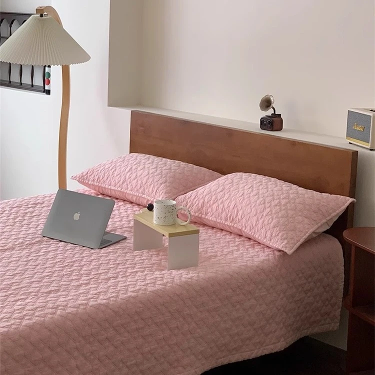 Stone Washed Cotton Quilt-Pink 2 Stone Washed Cotton Quilt-Pink 2