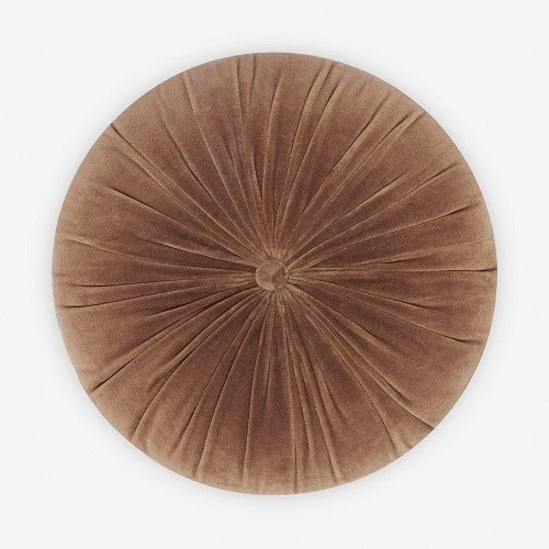 Round Velvet Cushion-Brown