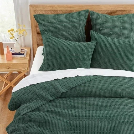 Cotton Waffle Quilt Set-SMIKE Cotton Waffle Quilt Set-SMIKE