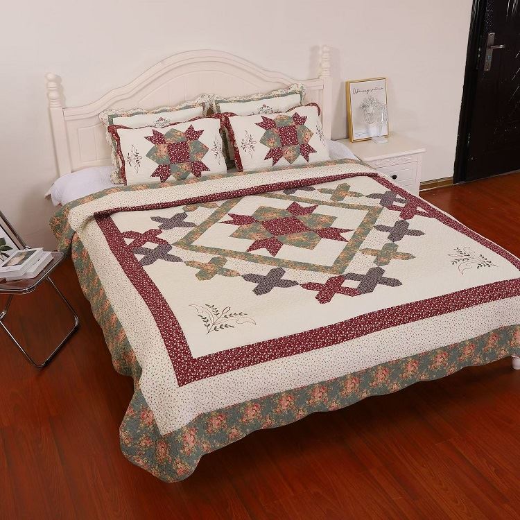 Rustic Star Patchwork Bedspread