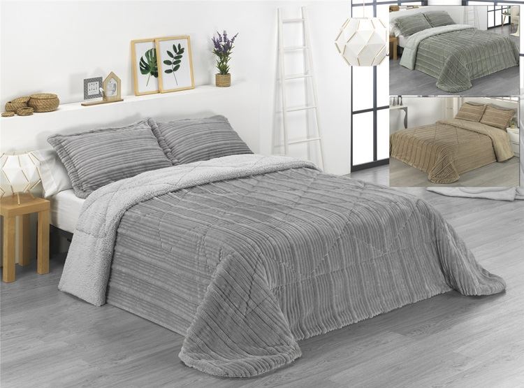 Striped Jacquard Flannel Comforter Set