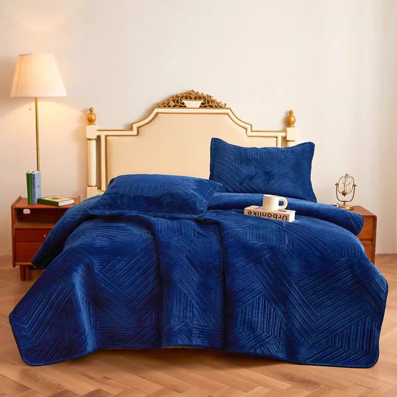 Ultrasonic Bedspread-Navy blue