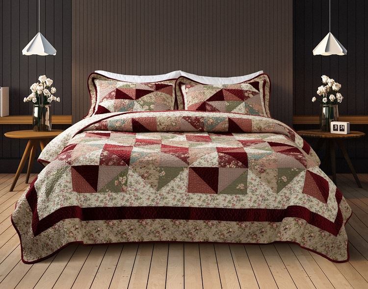 Vintage Velvet Patchwork Quilt Set